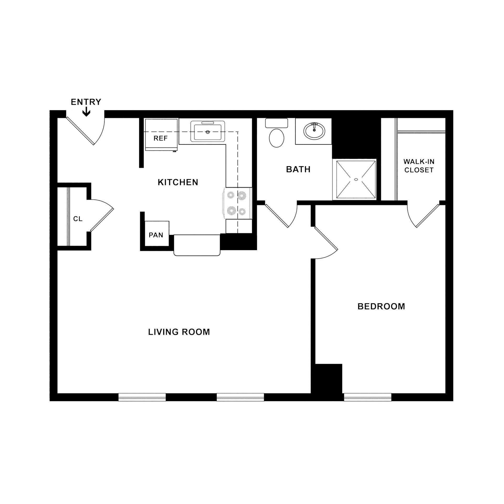 Apartment D 1 Bedroom 1 Bathroom at Weinberg Terrace Apartment D 1 Bedroom 1 Bathroom at Weinberg Terrace